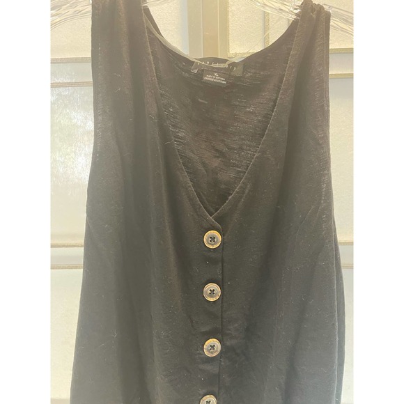 SANCTUARY Black Sleeveless Blouse Button Down the Front Tie Waist XL - Picture 3 of 5